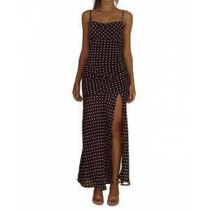 NEW RUNAWAY THE LABEL kyleah maxi dress in black/white